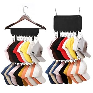 Hat Racks for Baseball Caps, Hat Organizer Storage Clips Hat Holder mens hat Hanger for closet hat rack, Ball Cap Organizer, Cap hanger Racks For Hanger, over door hat rack,Wall, Closet(1 Pack, Black)