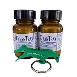 bundle of 2 - pack cleantrax equine hoof cleanser with horse shaped bottle opener keychain