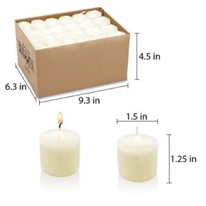 Amusaer Votive Candles in Bulk, 72 Packs Unscented Ivory Wax Candles for Wedding, Party & Home (8 Hour), 1.5'' Dx1.25'' H