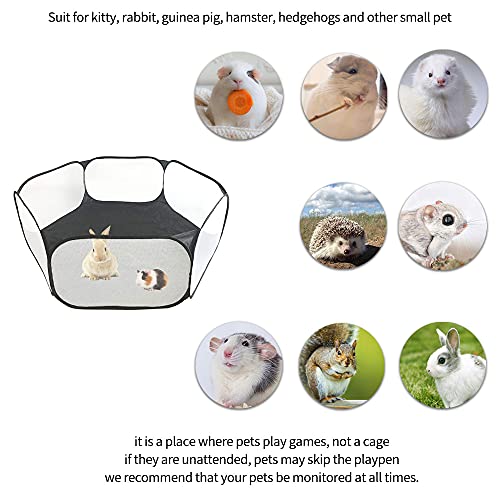 2 Packs of Square Plush Guinea Pig Bed and 1 Small Animals Playpen, Cozy Hamsters Sugar Glider Hedgehog Sleep Bed, Rabbit Cage Accessories Mat