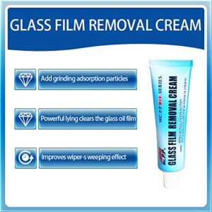 Car Glass Cleaner, Car Windshield Oil Film Cleaner, Glass Oil Film Removing Paste, Window Cleaner Glass Clear Car Paint Oil Film Remover, Glass Stripper Water Spot Remover Dirt Cleaning Cream (2)