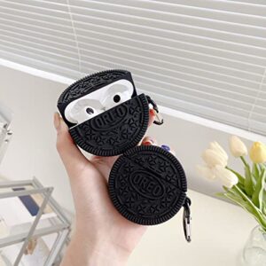 Earphone Case for Huawei Freebuds pro,Creative 3D Cute Cartoon Silicone Earphone Case with Keychain, Headphone Protective Case Compatible with Huawei Freebuds pro (Oreo Cookies)