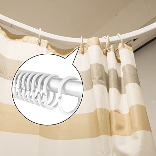 FYY 36 Pcs Plastic Shower Curtain Hooks,Premium Durable C Shape Shower Curtain Hooks Rings for Shower Curtain-White