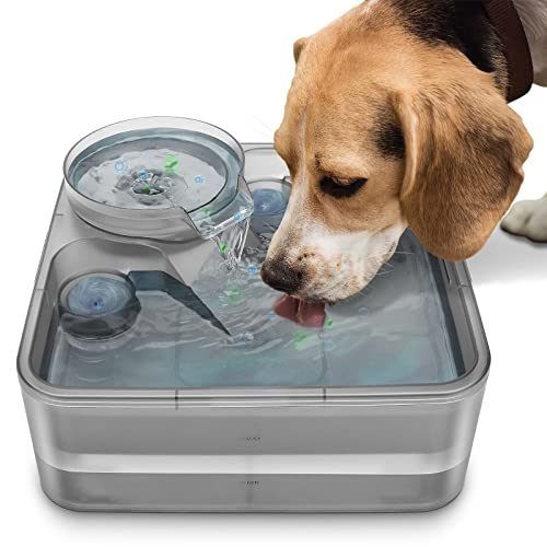 Upgraded 1.85Gal Dog Water Fountain, Automatic Cat Water Fountain Pet Water Dispenser with Double Filter Specially for Large Dogs and Multiple Pets