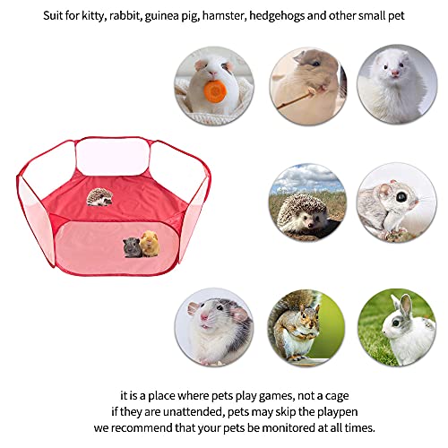 2 Packs of Square Plush Guinea Pig Bed and 1 Small Animals Playpen, Cozy Hamsters Sugar Glider Hedgehog Sleep Bed, Rabbit Cage Accessories Mat