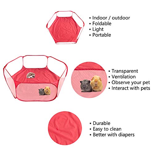 2 Packs of Square Plush Guinea Pig Bed and 1 Small Animals Playpen, Cozy Hamsters Sugar Glider Hedgehog Sleep Bed, Rabbit Cage Accessories Mat