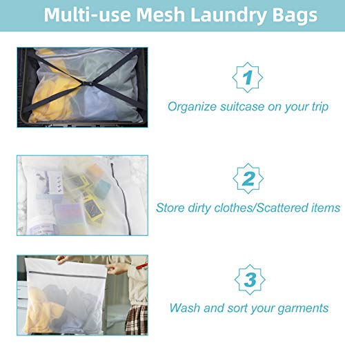 GOGOODA Set of 7 Mesh Laundry Bags,3 XXL Large Fine Mesh Laundry Bags and 2 Large 2 XL-Large Machine Wash Bags