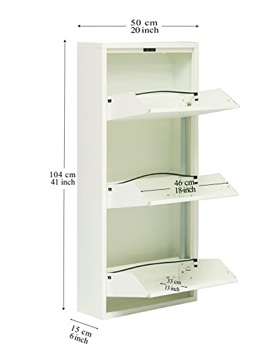Mabel Home Modern 3 & 4 & 5 Drawer Shoe Cabinet, 3-4-5 Tier Shoe Rack Storage Organizer (3 Tier, White)