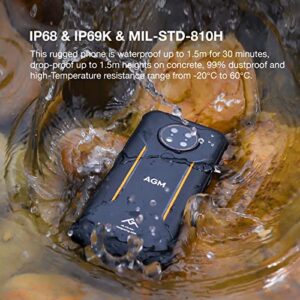 AGM H3 Rugged Smartphone, 4G LTE Rugged Phone Unlocked Android 11, 13MP Infrared Night Camera, Fingerprint and Face ID, 2W Front Speaker, 5.7" HD+ Screen, 5400mAh, 4GB+64GB, Unlocked Rugged Smartphone