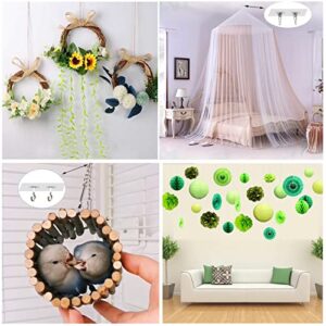 Adhesive Ceiling Hooks,Damage Free Ceiling Mounted Hooks Transparent Wall Sticky Hooks Safety Buckle Design for Hanging Wind Chime Lights Decorations Paper Craft 6 Pack (Set A)