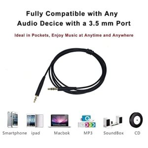 EARLA TEC Replacement Audio Cable Cord, Extension Wire 3.5mm to 2.5mm for Bose QuietComfort QC45 QC35II QC35 QC25 NC 700 Soundlink Soundtrue Headphones Black