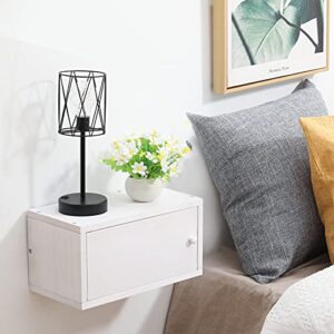 adowes floating nightstand shelves wall mounted, small furniture with removable door, farmhouse wood wall shelves for storage and display for bedroom living room vintage white