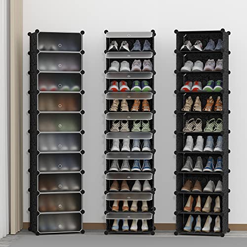 HOMIDEC Shoe Storage, 10-Tier Shoe Rack Organizer for Closet 20 Pair Narrow Shoes Shelf Cabinet for Entryway, Bedroom and Hallway