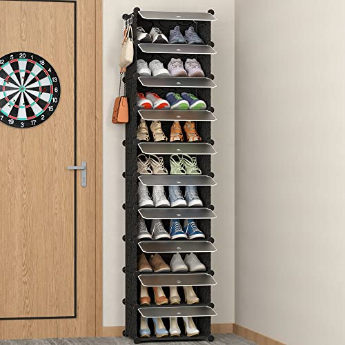 HOMIDEC Shoe Storage, 10-Tier Shoe Rack Organizer for Closet 20 Pair Narrow Shoes Shelf Cabinet for Entryway, Bedroom and Hallway