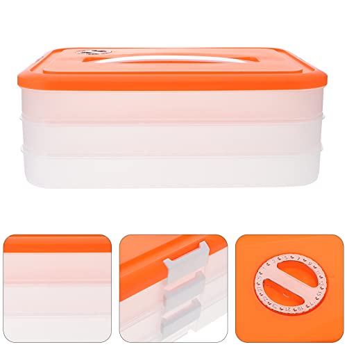 YARNOW 3 Layer Dumpling Freezer Box Refrigerator Dumpling Storage Box Fresh- Keeping Food Storage Containers with Lid for Home Kitchen Refrigerator Orange