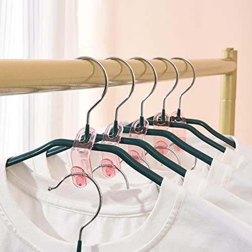 10Pcs Hanger Extender Clips Good Weight Capacity High Durability Attractive Cascading Outfit Clothes Hanger Connector Hooks Pink