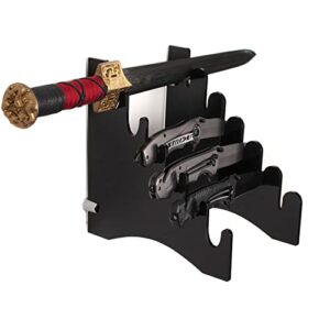 knife stand, sword wall mount, Knife display stand, knife display case, collectible knife display stand, knife holder, for pocket knife organizer& Display hut home decoration (black)