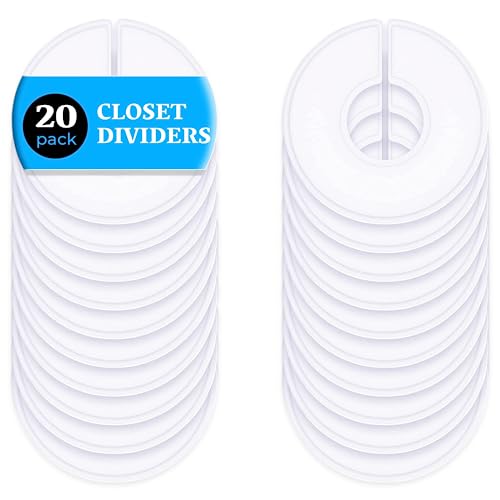 Closet Dividers for Hanging Clothes - Set of 20 White Clothing Rack Dividers , Clothing Size Rack Dividers, Closet Organizers and Storage Clothes Dividers (20)