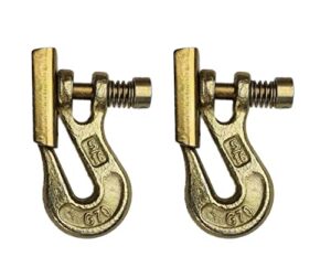 grade 70 pin lock clevis grab hook with latch, for tow winch trailer, logging, yellow zinc chromate finish (5/16-2pcs)