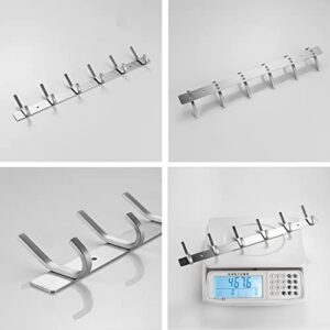 Simin&Liming Bathroom SUS304 Stainless Steel Coat Rack Wall Mounted Coat Hooks Wall Mounted Hanger Wall Hook Rack 6 Hooks for Hanging Coats Hats Jacket Clothes Available Behind The Room Door