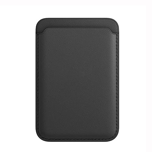 Lacase unisex Faux Leather Magnetic Card Wallet Holder with MagSafe for iPhone 14 / 13 / 12 Series, (Black)…