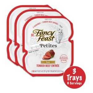 Pampered Pet Essentials Fancy Feast Petites Wet Cat Food Variety 5 Flavor Pack (30 Servings) - Bundled with Writing Cat Pen (Pate)