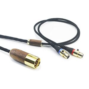 NewFantasia 4-pin XLR Balanced Cable Compatible with Audeze LCD-2, LCD-4, LCD-3, LCD-X, LCD-XC Headphone Upgrade Replacement Audio Cable 6N OCC Copper Silver Plated Cord Walnut Wood Shell