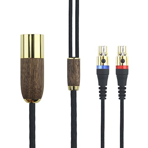 NewFantasia 4-pin XLR Balanced Cable Compatible with Audeze LCD-2, LCD-4, LCD-3, LCD-X, LCD-XC Headphone Upgrade Replacement Audio Cable 6N OCC Copper Silver Plated Cord Walnut Wood Shell