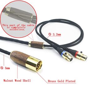 NewFantasia 4-pin XLR Balanced Cable Compatible with Audeze LCD-2, LCD-4, LCD-3, LCD-X, LCD-XC Headphone Upgrade Replacement Audio Cable 6N OCC Copper Silver Plated Cord Walnut Wood Shell