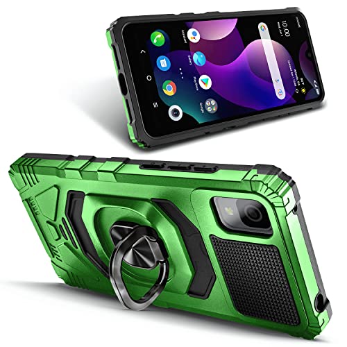 NZND Case for TCL 30Z (T602DL), TCL 30 LE (Verizon) with Tempered Glass Screen Protector (Maximum Coverage), Full-Body Protective [Military-Grade], Magnetic Car Ring Holder Cover Case (Green)