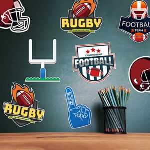 Winnwing 41 Pcs Football Cutouts Bulletin Board Decorations Set Rugby Touchdown Accents Paper Cut-Outs with Glue Point Dots School Classroom Wall Decor for Sports Game Day Party Supplies