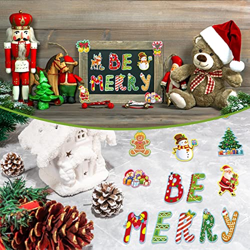 75 Pcs Christmas Classroom Bulletin Board Xmas Cutouts Winter Decorations Xmas Tree Santa Snowman Stocking Gingerbread Cardboard Paper Cutout for Holiday Winter Classroom School Home Decor