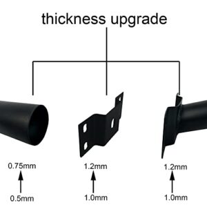 Street Light Pole,Street Light Mounting Arm Black Metal Thickened Pipes Rustproof Waterproof Barn Light Fixture Adaptor Outdoor Arm for Led Street Light,Wall Mounted (12 inch Black Thicken)