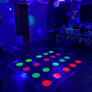 32 Sheets Neon Papers Glow Party Decorations,Neon Paper Garland Circle Dots,UV Blacklight in The Dark for Dance Floor,Birthday,Wedding,Party