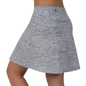 beroy pickleball clothes for women with two pockets - womens skorts for summer with pockets tummy control(l grey)