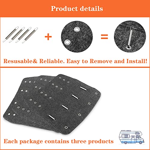 Lucky Tom RV Step Covers 3 Packs,Luxurious Decoration for Recreational Vehicle,EZ Cleaning wrap Around Rug Cover with Stable Spring Hook.Perfect RV Accessories for Caravan,Campers,and Trailers.Grey