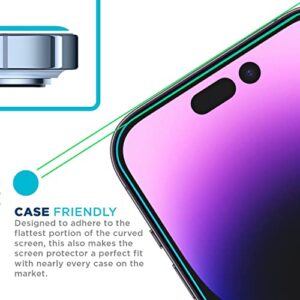 Tech Armor 3 Pack Screen Protector + 1 Camera Lens Protector for iPhone 14 Pro 6.1 inch - Ballistic Tempered Glass, Case Friendly, Dynamic Island Compatible, Sensor Protection, HD, 9H Hardness