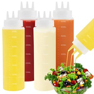 4pack 23oz plastic squeeze squirt condiment bottles sauce squeeze bottles for electric sauce warmer