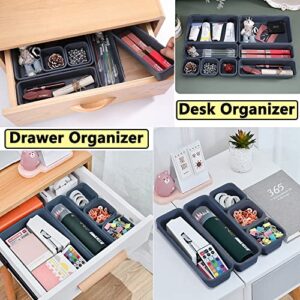 AUSTARK InterlockIng Desk Drawer Organizer, 3 Sizes Plastic Drawer Divider, Toolbox Storage Organizer Trays for Office Home School (8 Pack)