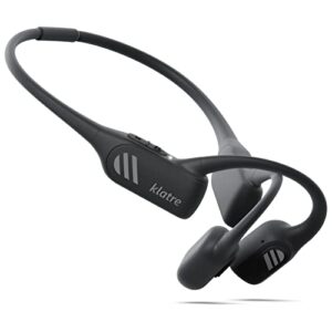 klatre bone conduction headphones【2023 version】, ls1 open-ear headphones bluetooth 5.2 wireless for cycling/workout/running, deep bass, water resistant headset with dual mics - rock