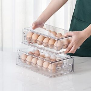 Ettori Egg Container for Refrigerator and 4 Pack Can Organizer for Pantry