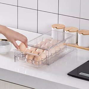 Ettori Egg Container for Refrigerator and 4 Pack Can Organizer for Pantry