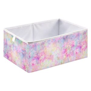 Florals Tie Dye Storage Baskets for Shelves Foldable Collapsible Storage Box Bins with Closet Organizers Cubes Decorative for Pantry Organizing Shelf Nursery Home Closet,11 x 11inch