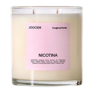 joocier | nicotina candle- tobacco, vanilla, cacao | tobacco vanille fragrance inspired candle 10 oz 70+ hour burn time double wick luxury home fragrance scented candle home décor non toxic