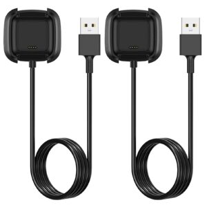 charger compatible with fitbit versa 2, replacement charging cable dock cradle with 3.3ft usb cord for fitbit versa 2 smartwatch[2 pack]