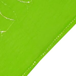 Peegli Indian Vintage Green Cloth Georgette Chiffon DIY Craft Fabric Dress Material Sequins Work Textile