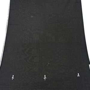 Peegli Indian Black Vintage Georgette DIY Craft Cloth Traditional Sarong Fabric Embroidered Textile