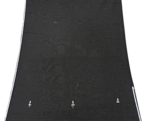 Peegli Indian Black Vintage Georgette DIY Craft Cloth Traditional Sarong Fabric Embroidered Textile