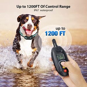 GHORA RS1 Dog Training Collar w/Remote 1200Ft Control Range, Dog Shock Collar 3 Modes, Beep, Vibration and Shock,Rechargeable Waterproof Trainer E-Collar,for Small Medium Large Dogs(8-150lbs)