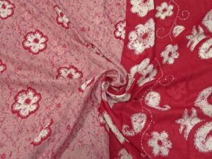 peegli vintage indian pink georgette art décor diy fabric casual sarong wrap printed textile